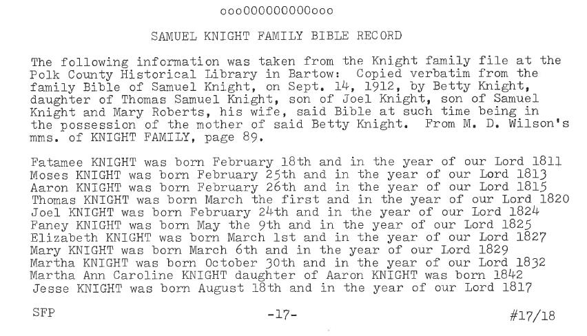 Samuel Knight Bible
